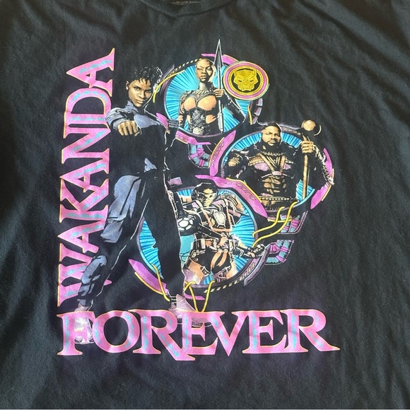 MARVEL black panther WAKANDA FOREVER t-shirt 2X XXL MENS - Picture 2 of 5